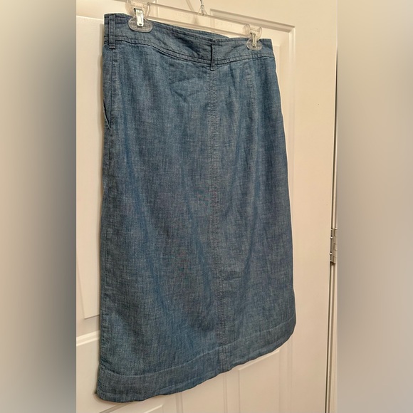 GAP Chambray Wrap Midi Skirt Light Blue Women’s Size Small - Picture 5 of 7